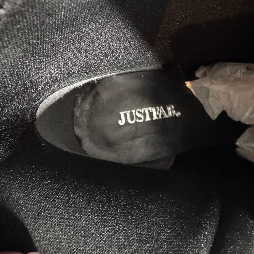 JustFab Olivia-E Black Ankle Booties Sz 9 Pointed Toe Block Heel Zip NIB - Picture 7 of 10